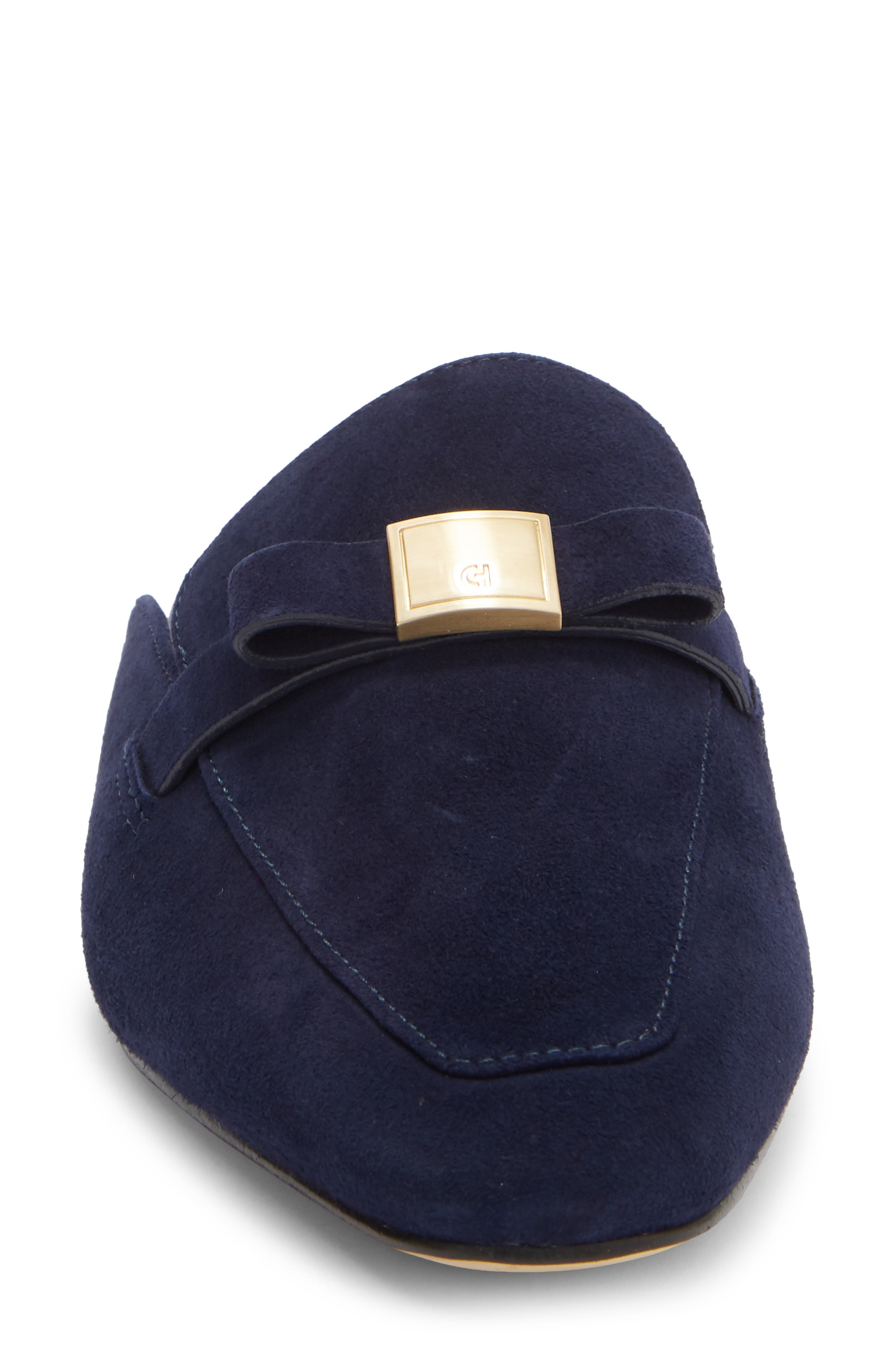 Pasha Bow Mule, Alternate, color, MIDNIGHT MOON SUEDE