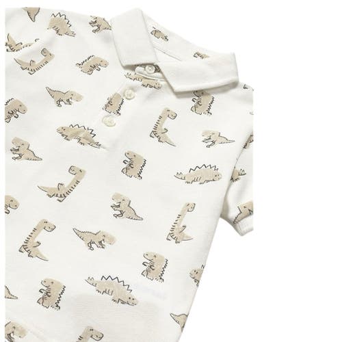 Mayoral Dinosaur Polo In Cream