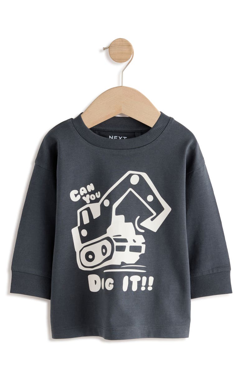 NEXT Kids' Assorted 3-Pack Digger Cotton Graphic T-Shirts, Alternate, color, Green