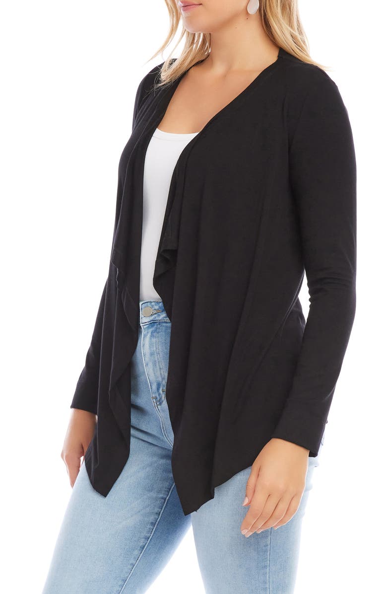 Karen Kane Poppy Draped Open Front Cardigan, Alternate, color, 