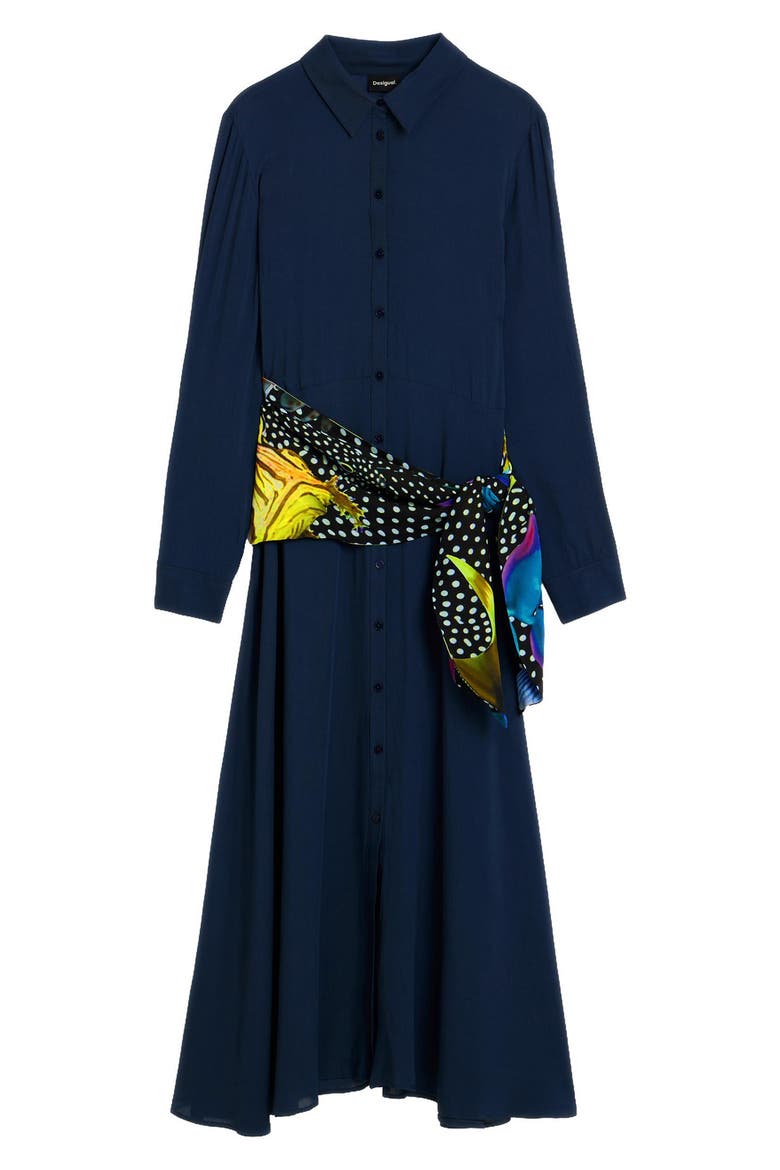 Long Sleeve Shirtdress, Alternate, color, BLUE
