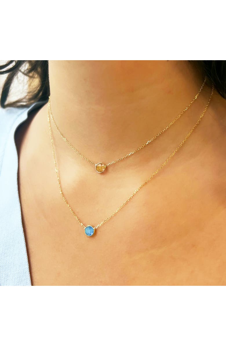 The Lovery Fine Jewelry Citrine Single Bezel Necklace, Alternate, color, Citrine