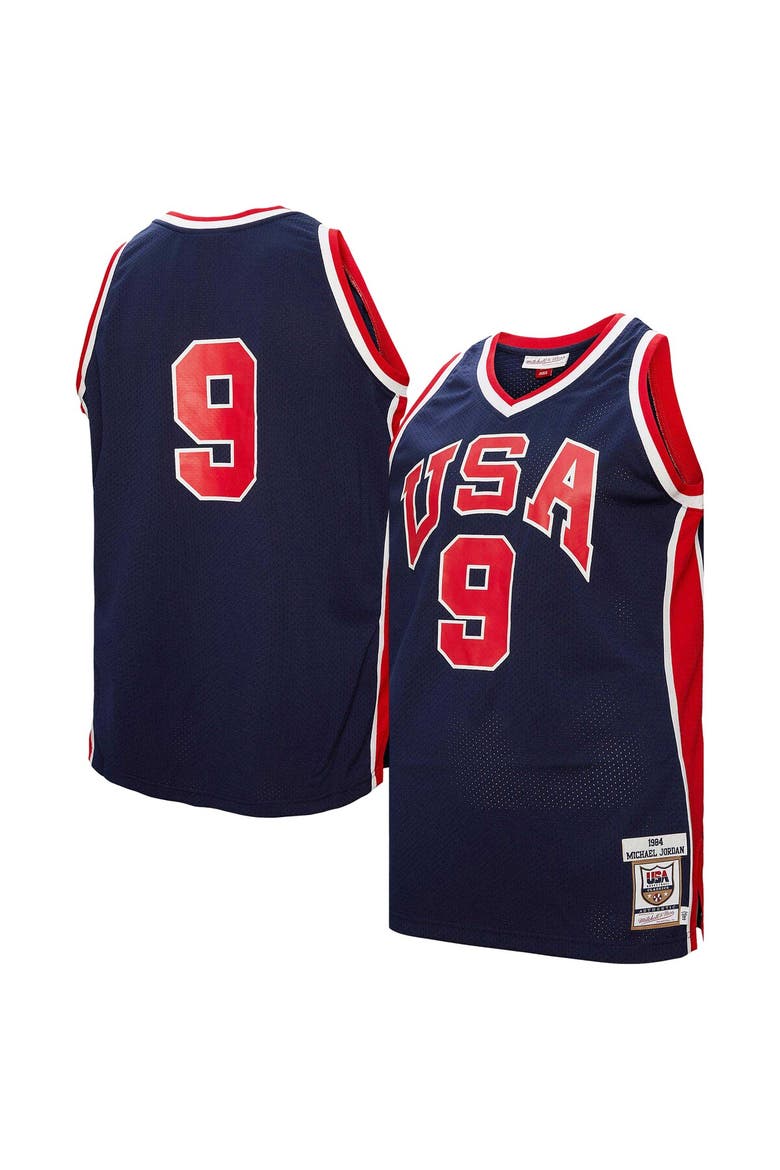 Men's Mitchell & Ness Michael Jordan Navy USA Basketball 1984 Authentic Jersey, Alternate, color, Navy