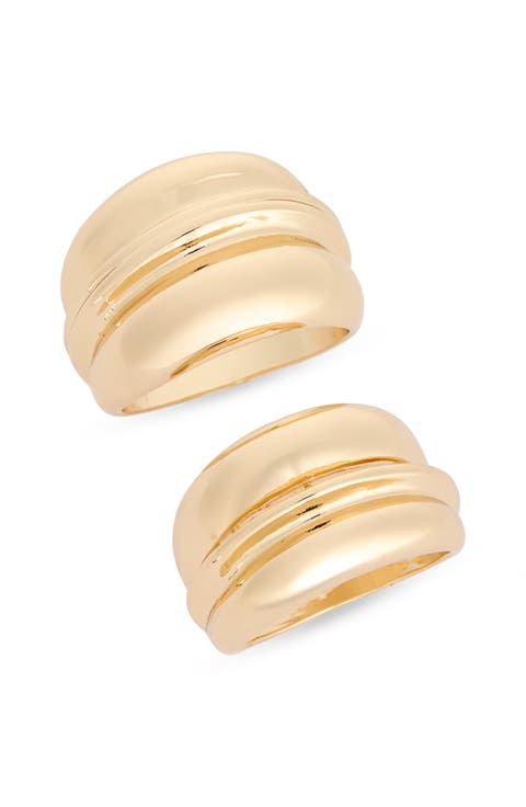 Set of 2 Wide Tiered Rings