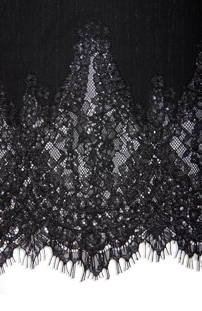 SAACHI Lace Embellished Scarf, Alternate, color, Black