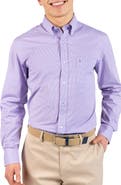TailorByrd Micro Gingham Stretch Cotton Button-Up Shirt