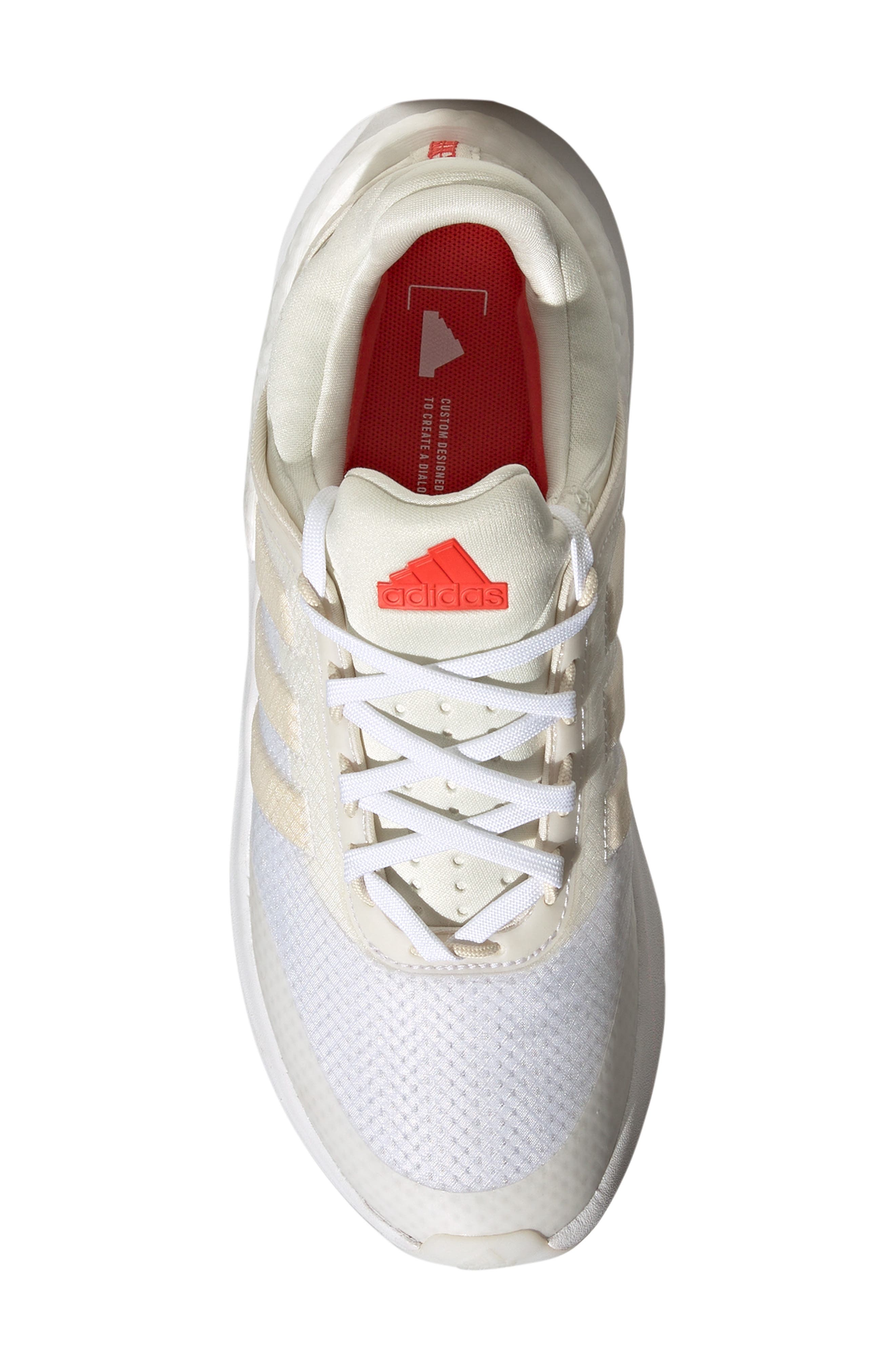 ZNSARA BOOST Running Shoe, Alternate, color, OFF WHITE/ WONDER WHITE/ RED