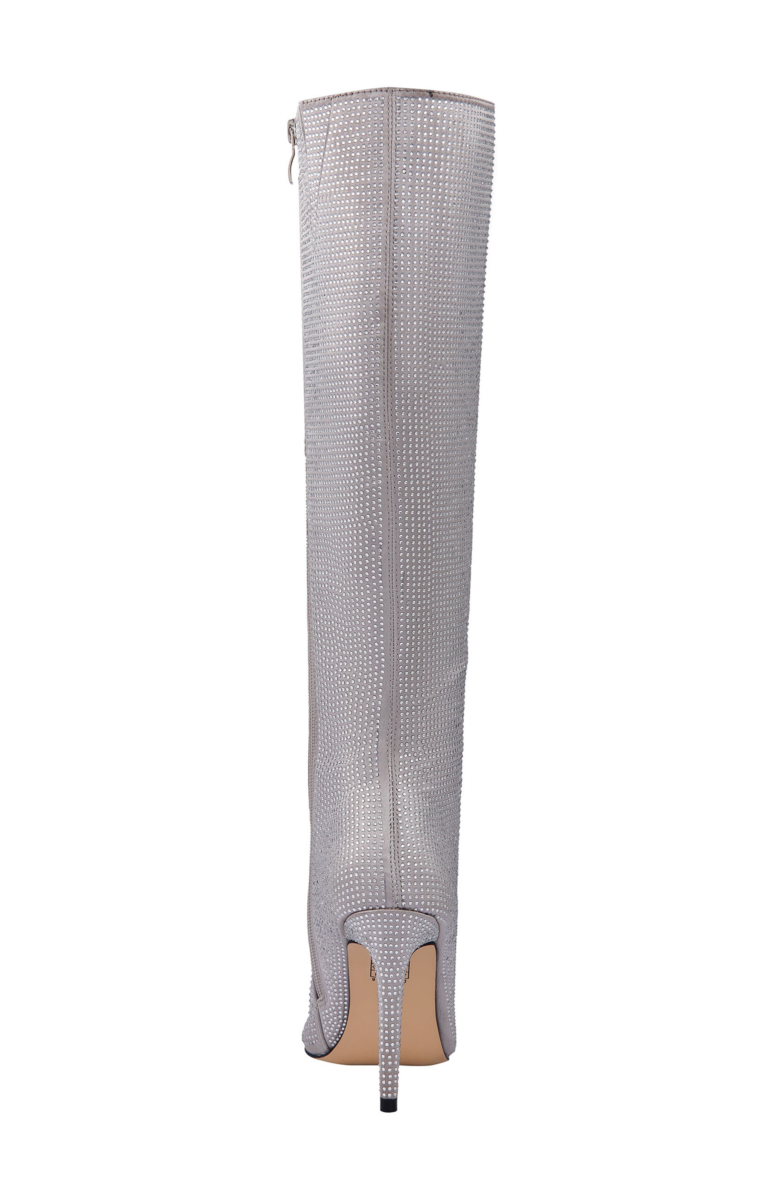 LADY COUTURE Diamond Rhinestone Pointed Toe Boot, Alternate, color, Silver