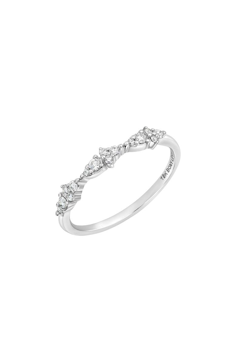 Bony Levy Getty Floral Diamond Stacking Ring, Main, color, 18K White Gold