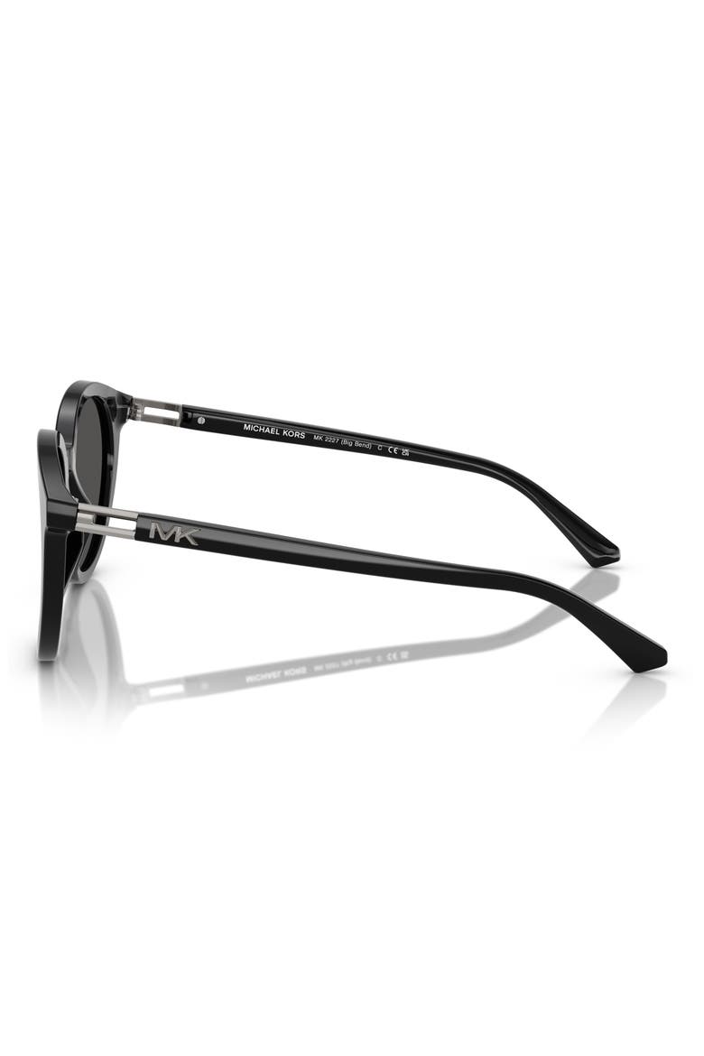 53mm Round Sunglasses, Alternate, color, BLACK