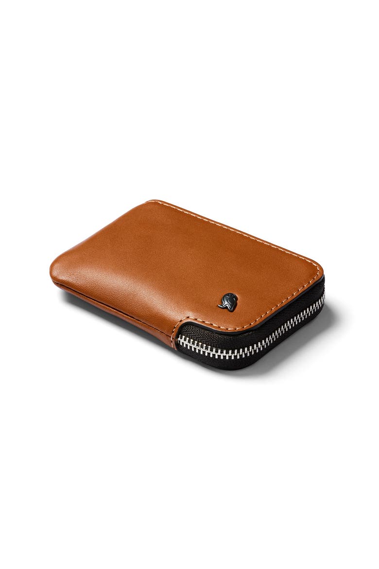 Leather Card Pocket, Main, color, CARAMEL