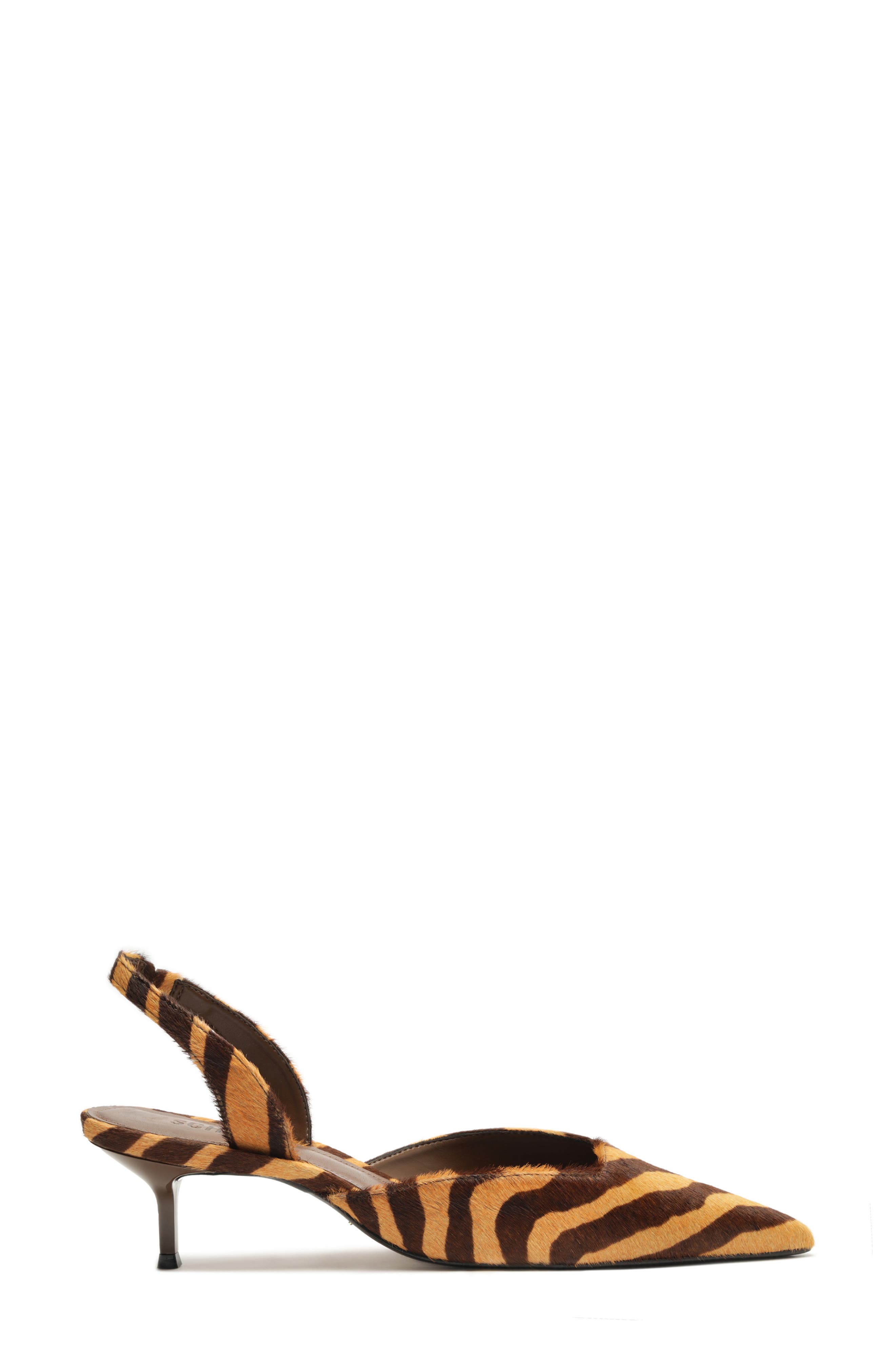 Schutz Paola Mid Slingback Pointed Toe Pump, Alternate, color, Natural Calf Hair