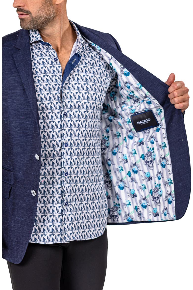 Socrate Marthyr033 Blue Slub Wool & Silk Blend Wool Sport Coat, Alternate, color, BLUE