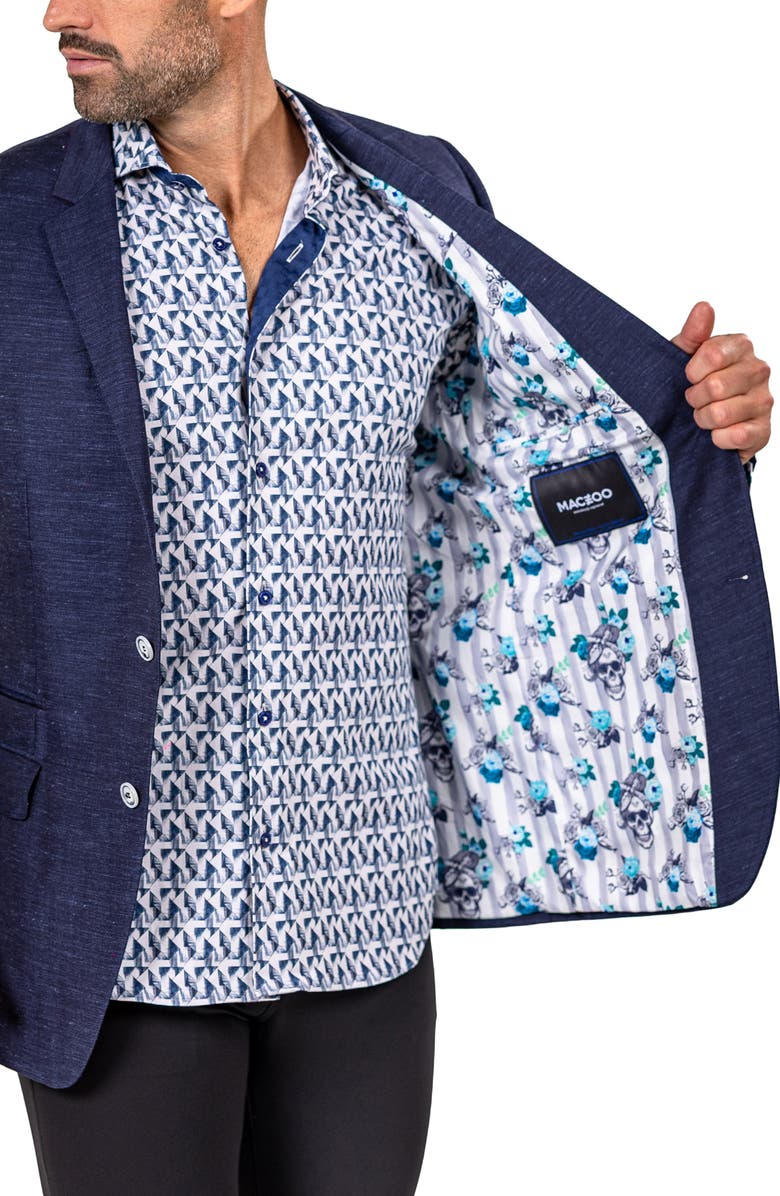 Maceoo Socrate Marthyr033 Blue Slub Wool & Silk Blend Wool Sport Coat, Alternate, color, Blue