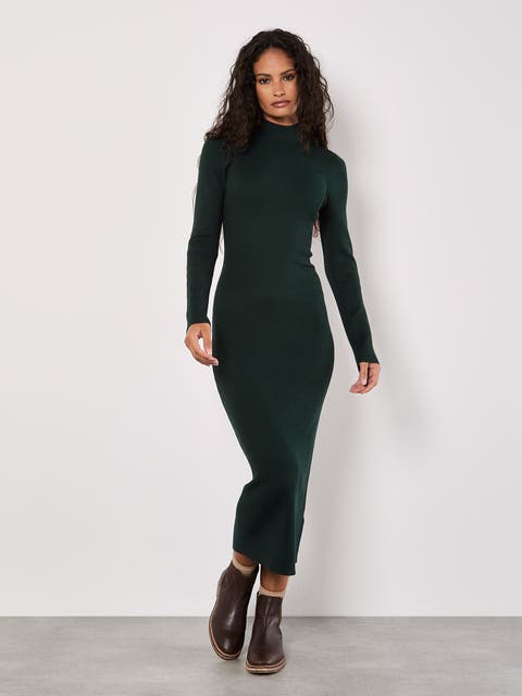 Ribbed Knitted Midi Dress