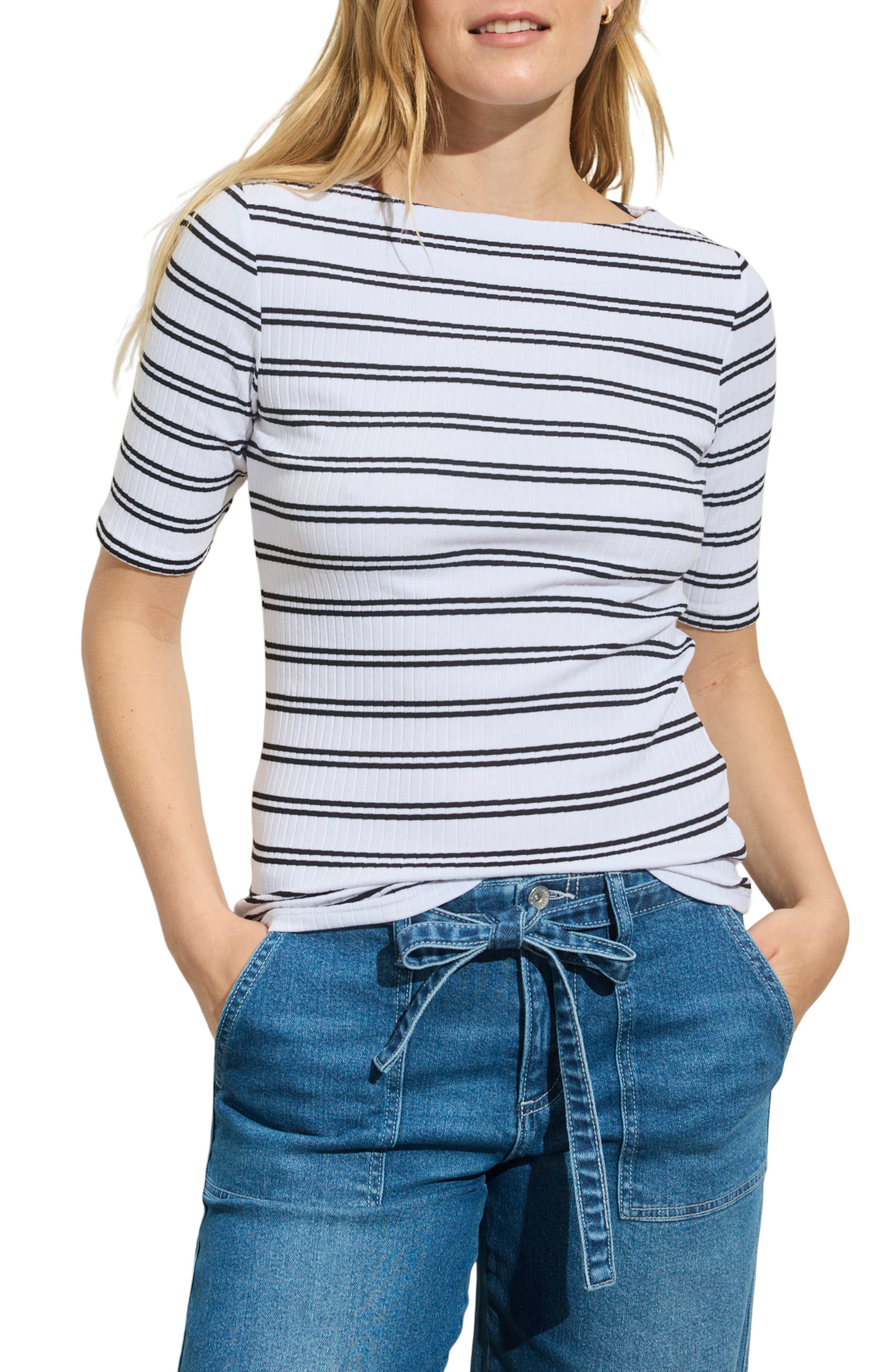 CHALK WHITE/ BLACK STRIPE