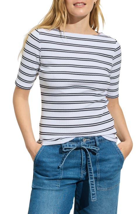 Boat Neck Rib Top