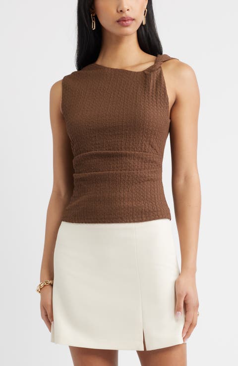 Twisted Shoulder Textured Tank