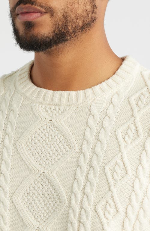 James Campbell Glencoe Cable Stitch Cotton & Wool Blend Sweater In Yellow
