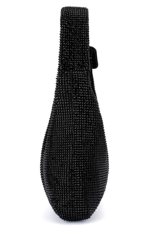 Olga Berg Calypso Crystal Mesh Shoulder Bag In Black