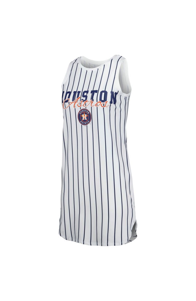 CONCEPTS SPORT Women's Concepts Sport White Houston Astros Reel Pinstripe Knit Sleeveless Nightshirt, Alternate, color, White