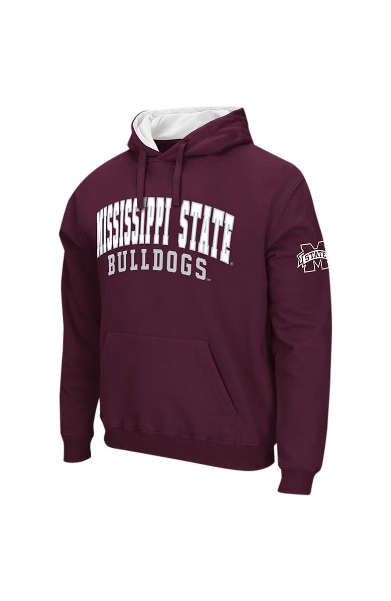 COLOSSEUM Men's Colosseum Maroon Mississippi State Bulldogs Double Arch Pullover Hoodie, Alternate, color, Maroon