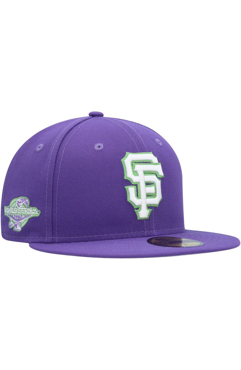 New Era Men's New Era Purple San Francisco Giants Lime Side Patch 59FIFTY Fitted Hat, Main, color, Purple