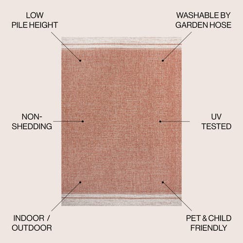 Jonathan Y Alda Modern Minimalist Mingled Solid Indoor/outdoor Area Rug In Salmon/cream