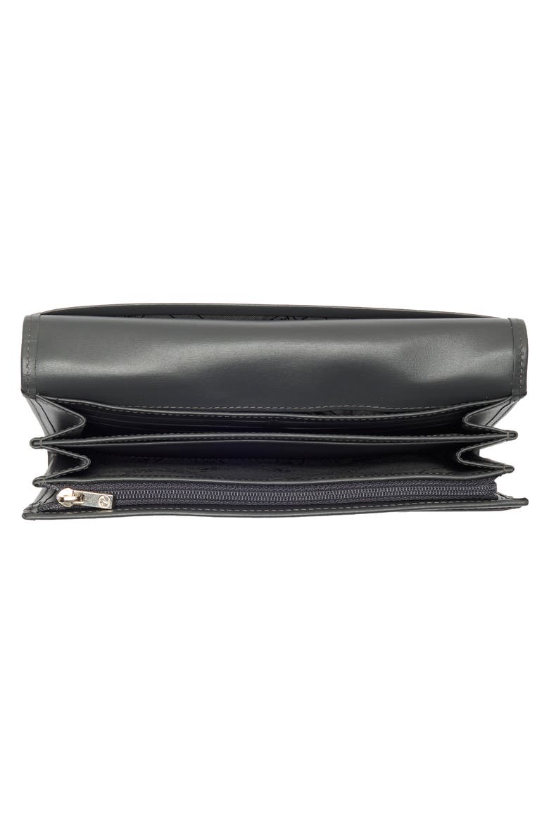 Leather Flap Wallet, Alternate, color, GUNMETAL