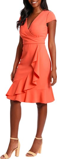 Ruffle Faux Wrap Dress