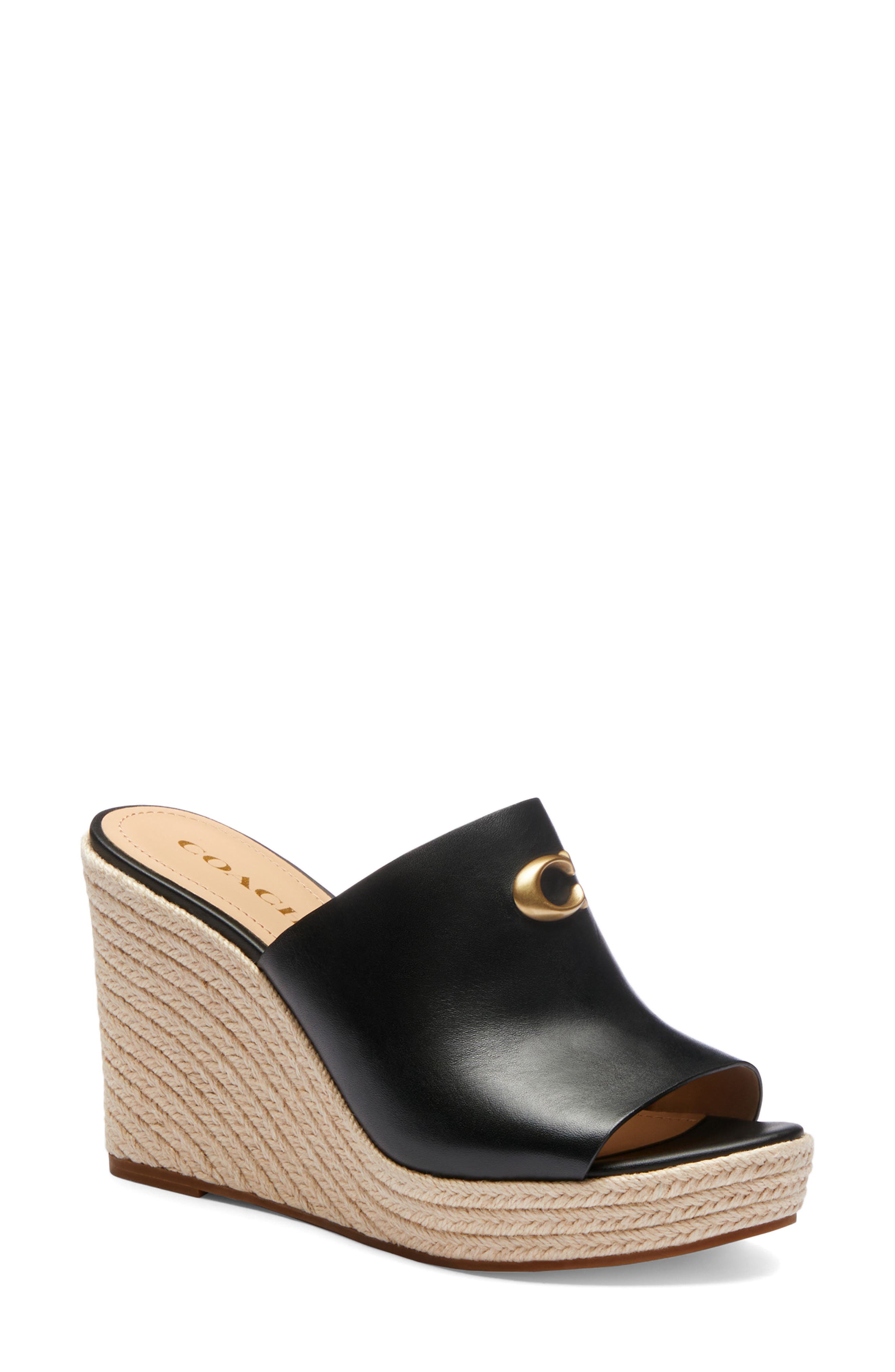 COACH Gloria Espadrille Platform Wedge Slide Sandal, Main, color, 