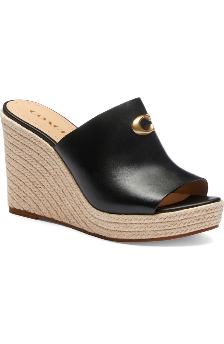 COACH Gloria Espadrille Platform Wedge Slide Sandal, Main, color,