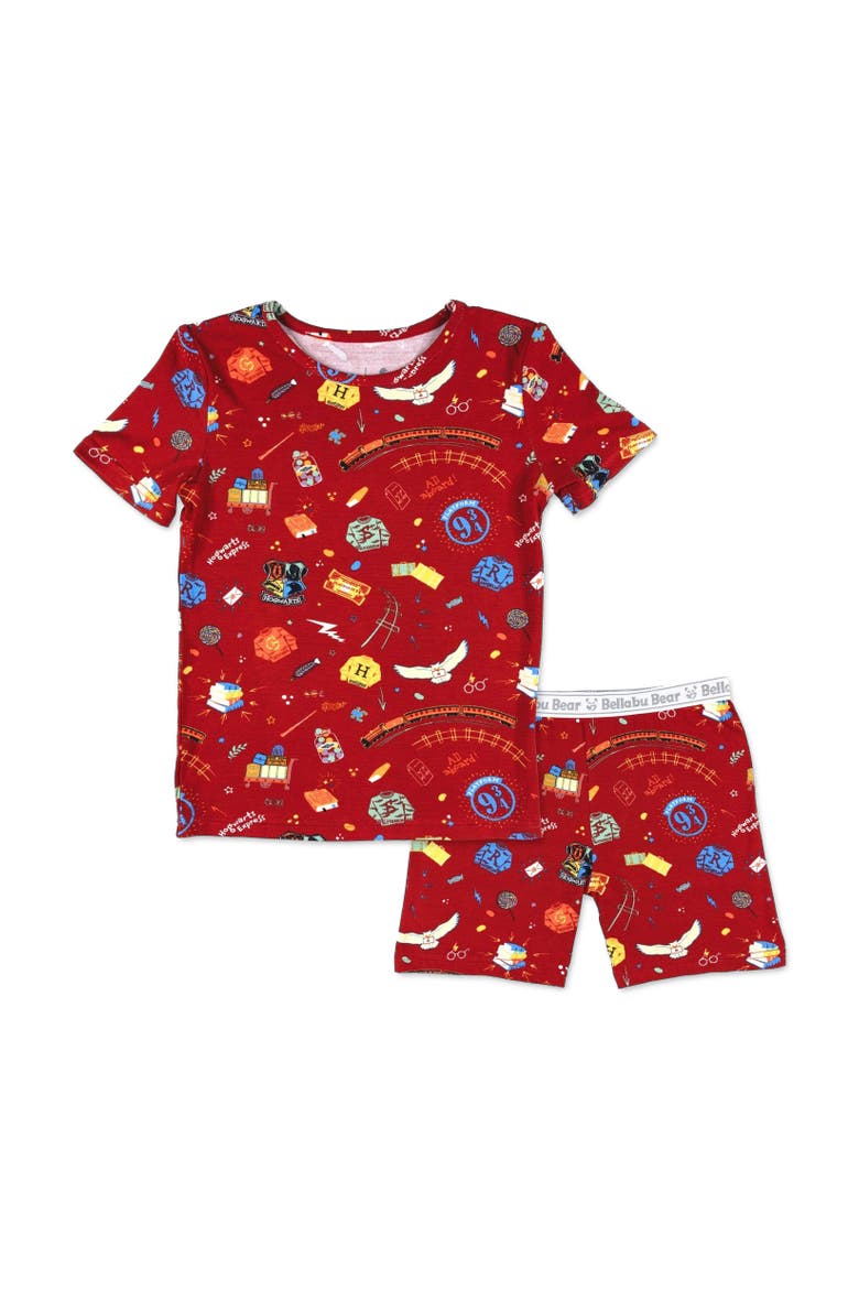 Hogwarts Express Kids 2-Piece Short Sleeve & Shorts Pajama Set, Main, color, Hogwarts Express