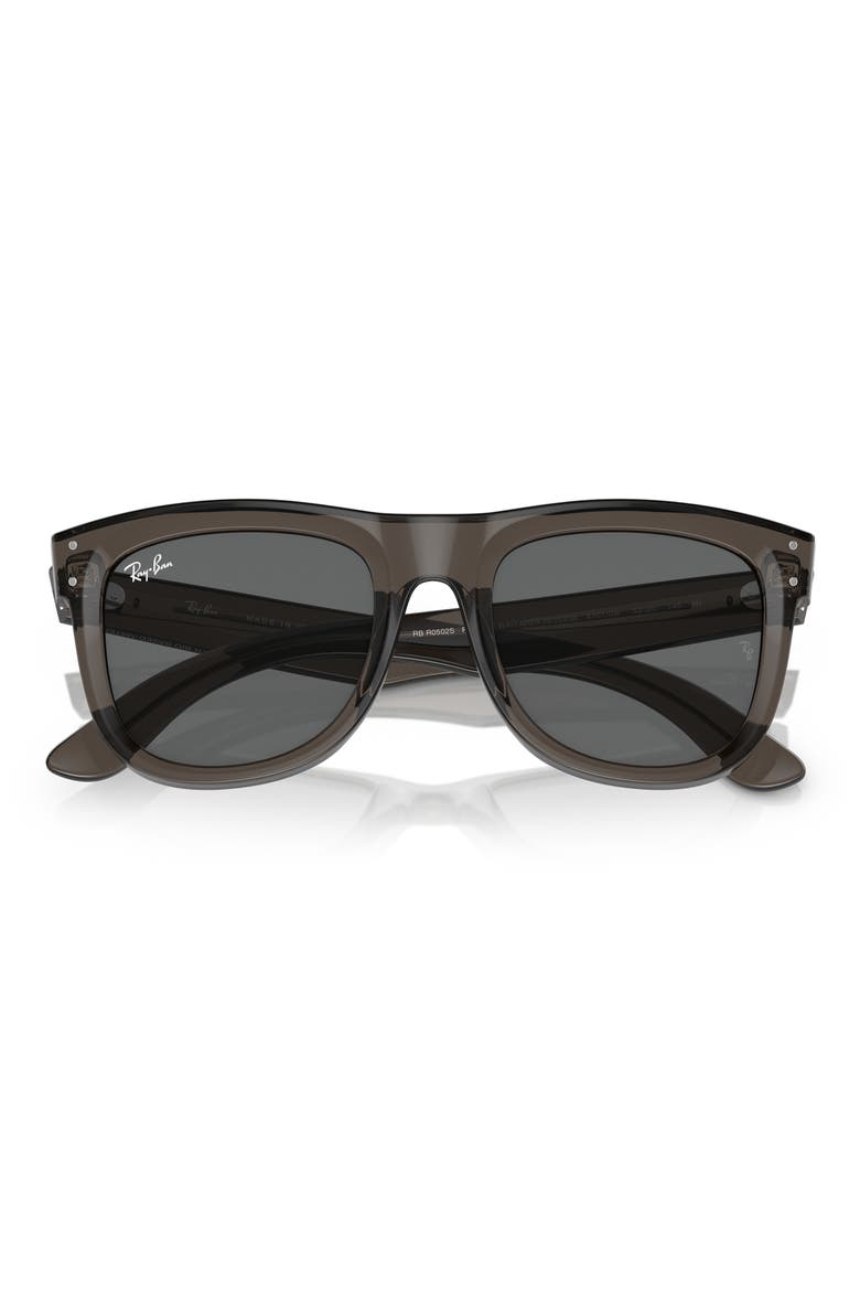 Reverse Wayfarer 53mm Square Sunglasses, Alternate, color, DARK GREY