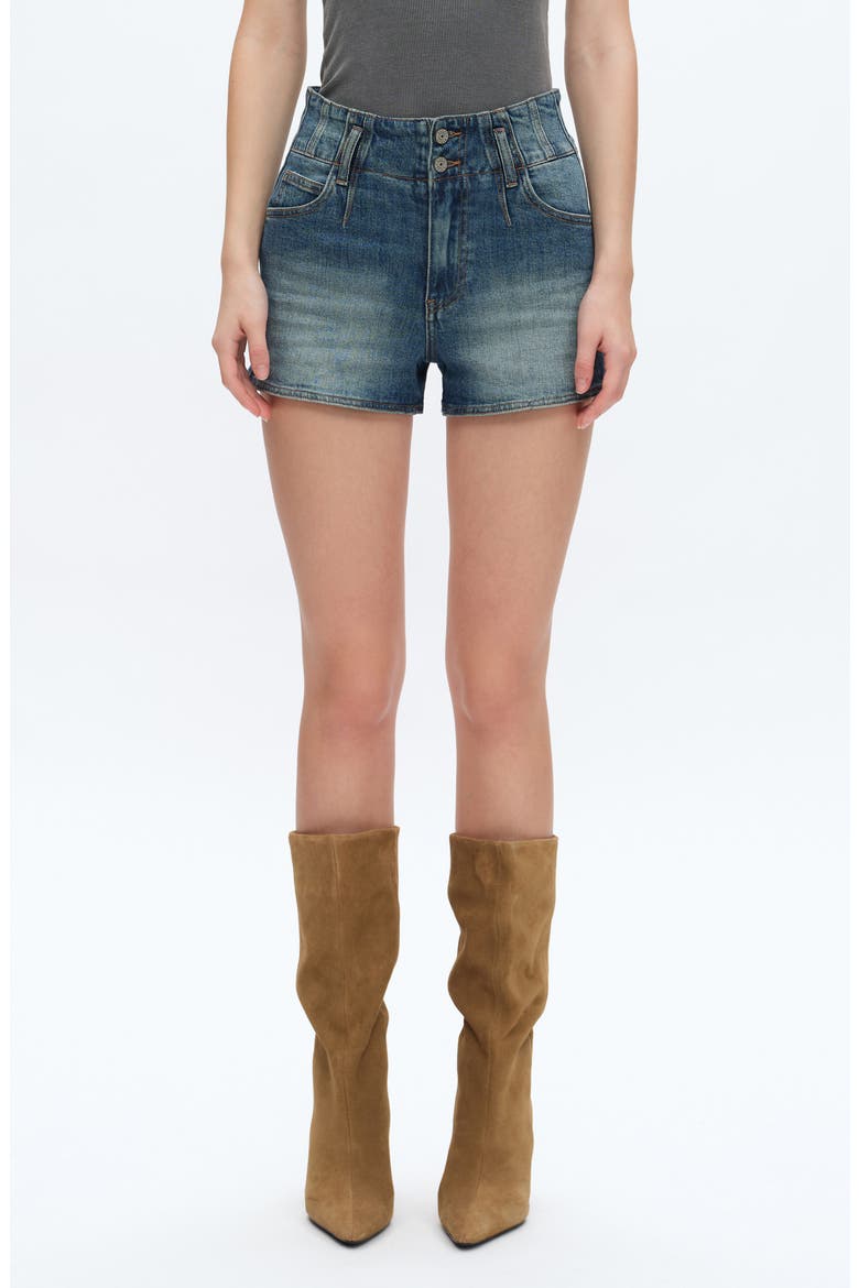 High Waist Denim Shorts, Main, color, AMY BLUE
