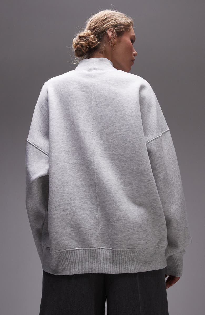 Topshop Oversize Mock Neck Sweatshirt, Alternate, color,