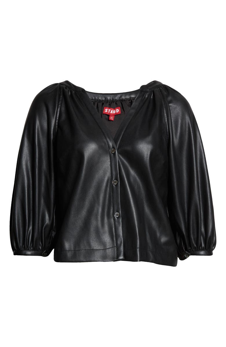 STAUD Women's Dill Faux Leather Top, Alternate, color, 