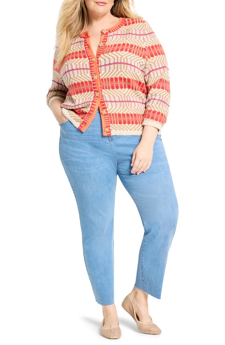 NIC+ZOE Energizer Cotton Blend Cardigan, Alternate, color, Red Multi