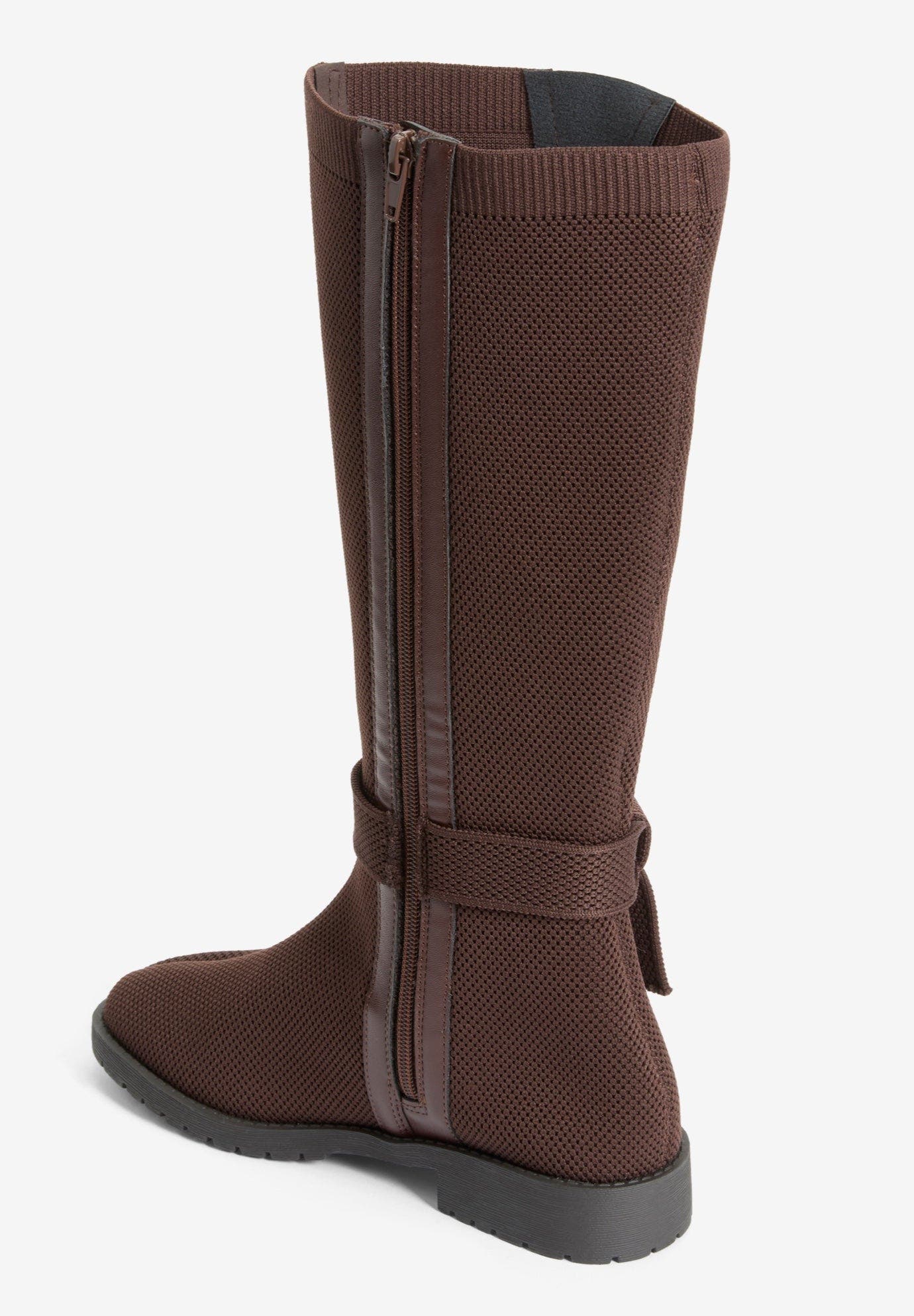 The Geraldine Stretch Wide Calf Boot, Alternate, color, CHOCOLATE