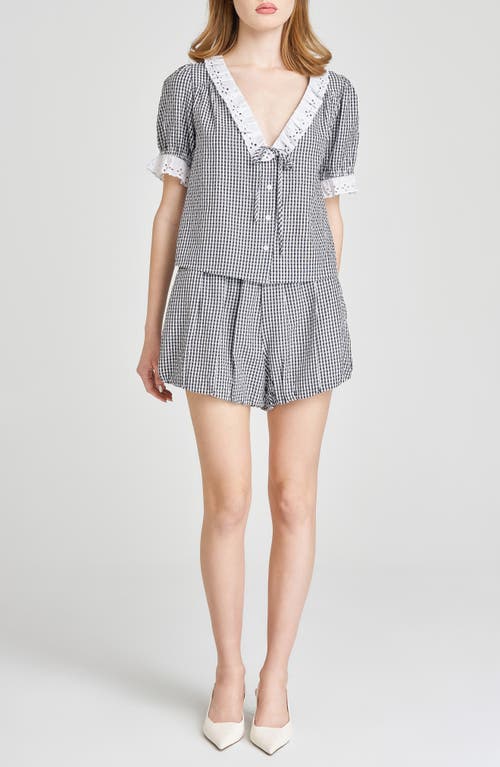 Shop Wayf X Styled By Coco! Maggie Eyelet Detail Seersucker Top