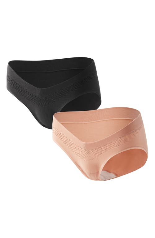 MOMCOZY MOMCOZY ASSORTED 2-PACK SEAMLESS MATERNITY/POSTPARTUM BRIEFS 