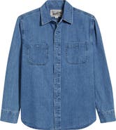 Schott NYC Cotton Denim Button-Up Work Shirt