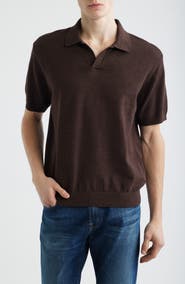 Madewell Johnny-Collar Cotton Slub Sweater Polo