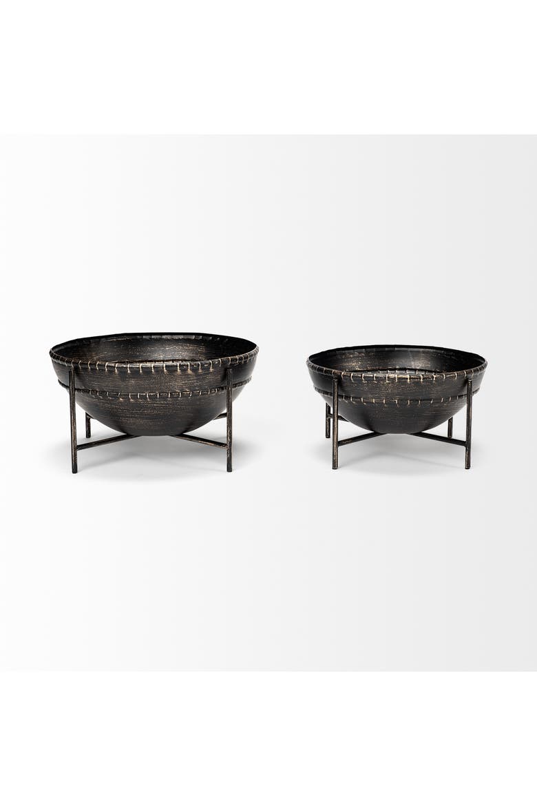 Cauldron Set of 2 Metal Bowls, Alternate, color, Bronze