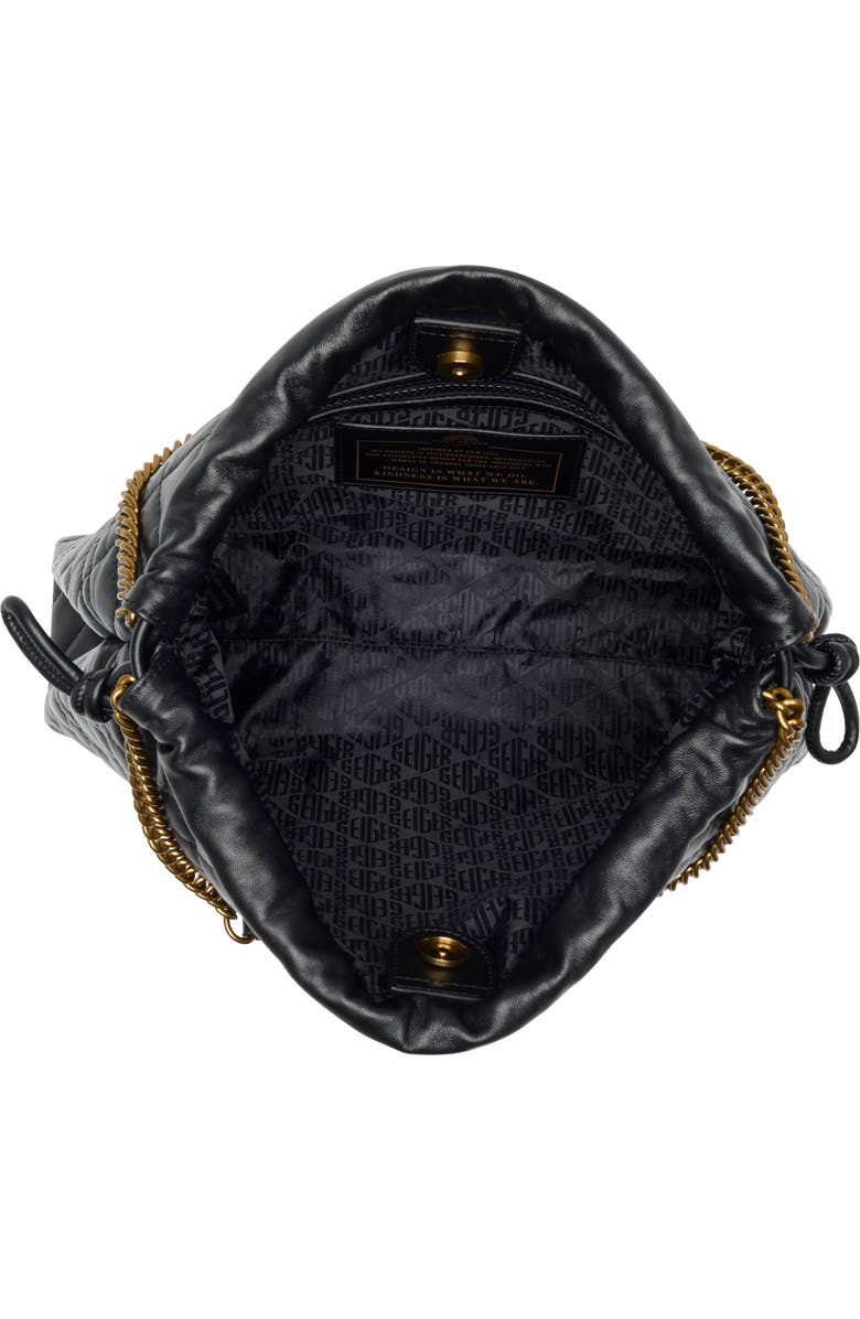Kurt Geiger London Brixton Drawstring Quilted Leather Shoulder Bag, Alternate, color,