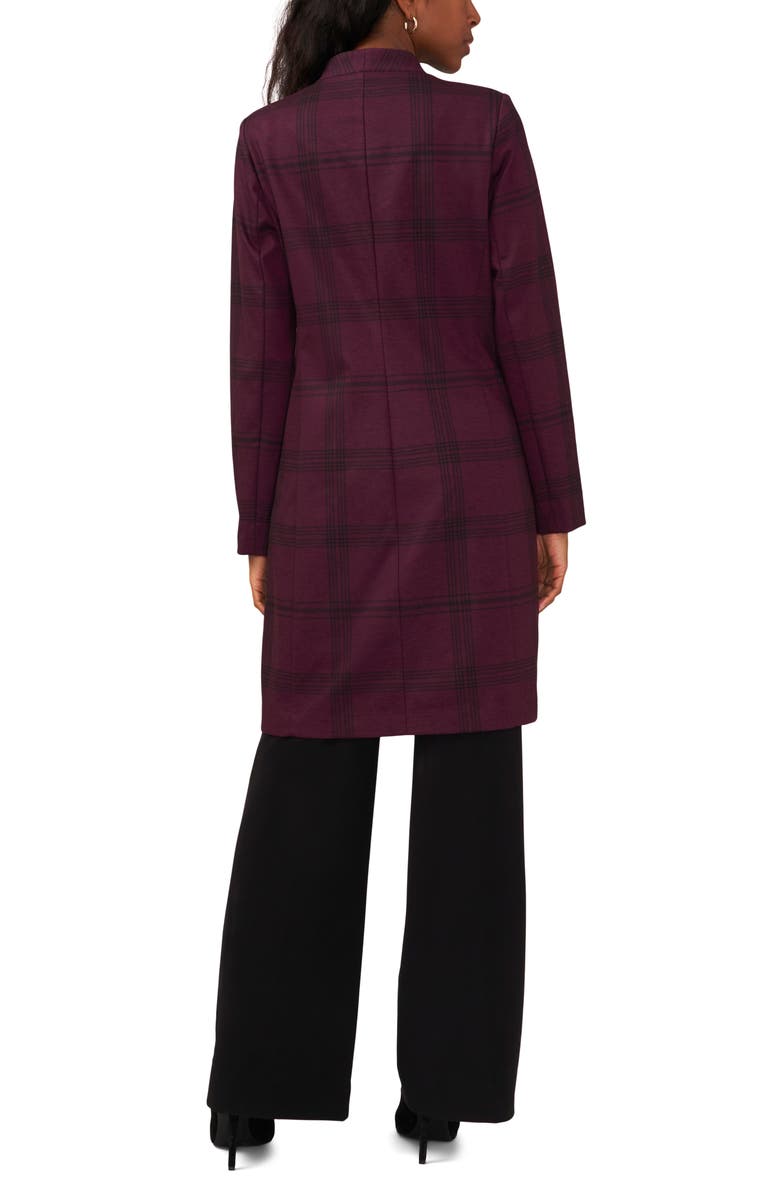 Halogen<sup>®</sup> Windowpane Plaid Topper Coat, Alternate, color, Grape Wine
