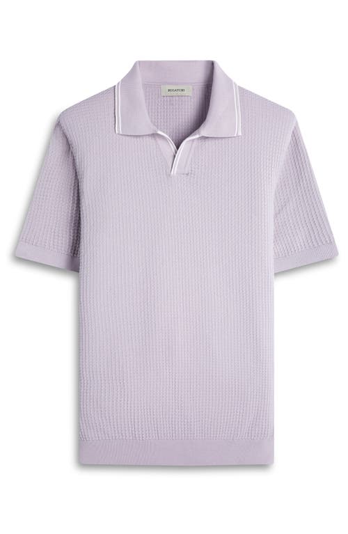 Bugatchi Tipped Johnny Collar Short Sleeve Sweater In Platinum