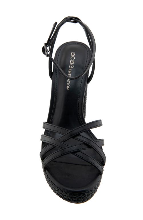 Bcbg Orisa Ankle Strap Platform Sandal In Black