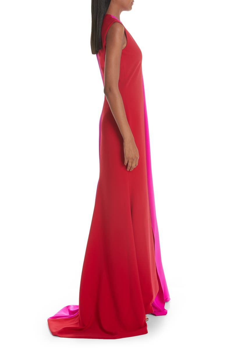 Christian Siriano Side Drape Two-Tone Gown, Alternate, color,