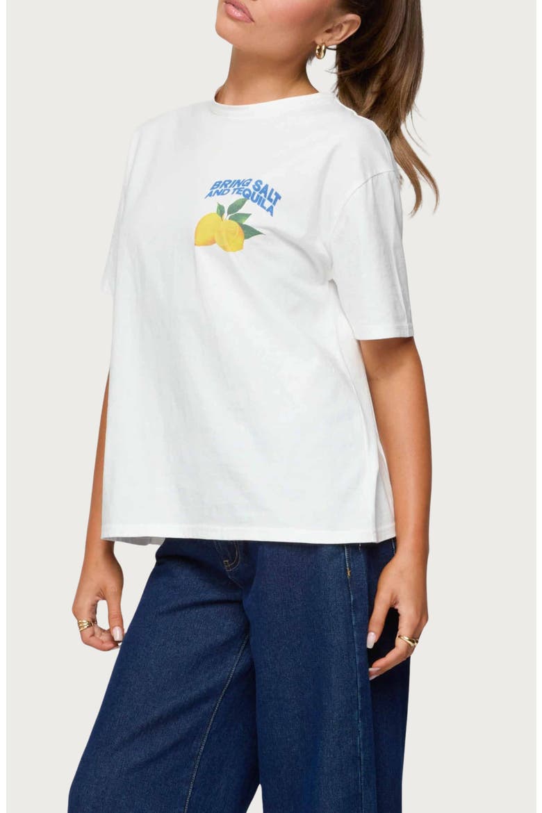 Let's Make Margaritas Oversize Cotton Graphic T-Shirt, Alternate, color, WHITE